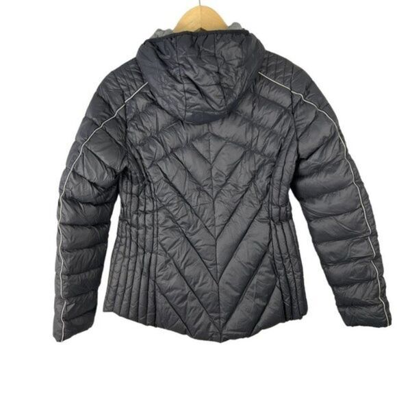 BCBGENERATION Ultra Lightweight Packable NYLON/DOWN Hooded Jacket Black size S - Picture 3 of 10